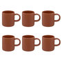 Voir la diapositive 1 : SECRET DE GOURMET Lot de 6 Tasses à Café  Côtelé  10cl Terracotta