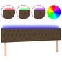Voir la diapositive 2 : VIDAXL Tete de lit a LED Marron fonce 200x7x78/88 cm Tissu