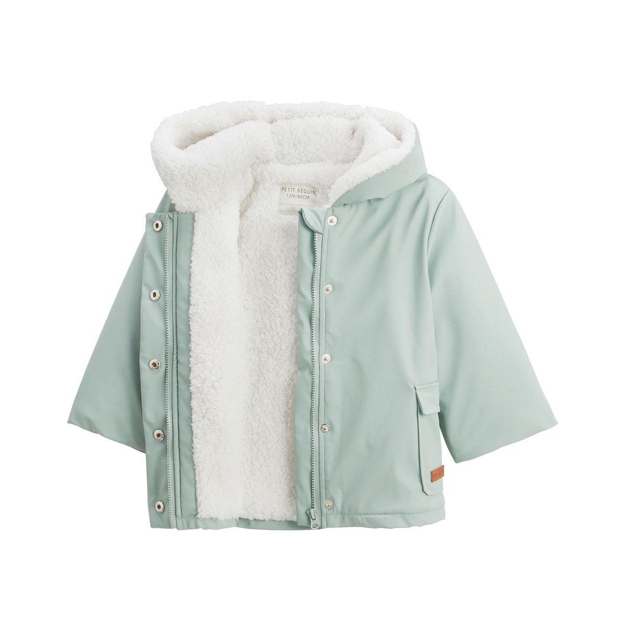 Voir la diapositive 3 : Petit Béguin Manteau enfant imperméable doublé sherpa Holamuchacha