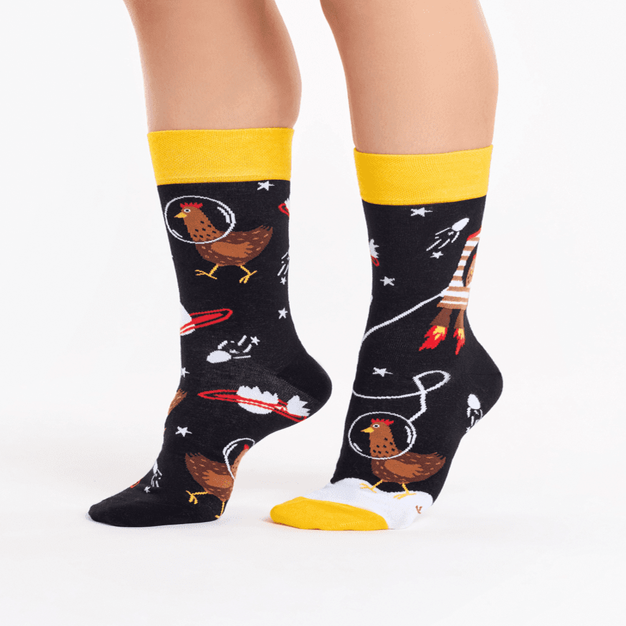 Voir la diapositive 2 : DEDOLES Chaussettes poules astronautes