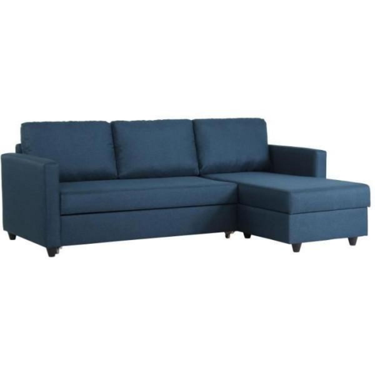 MARKET24 Canapé d'angle convertible réversible 3 places CATS - Tissu bleu - L 222 x P 150 x H 86 cm