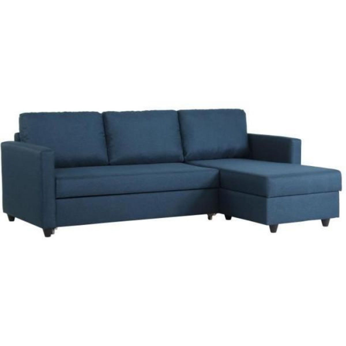 MARKET24 Canapé d'angle convertible réversible 3 places CATS - Tissu bleu - L 222 x P 150 x H 86 cm