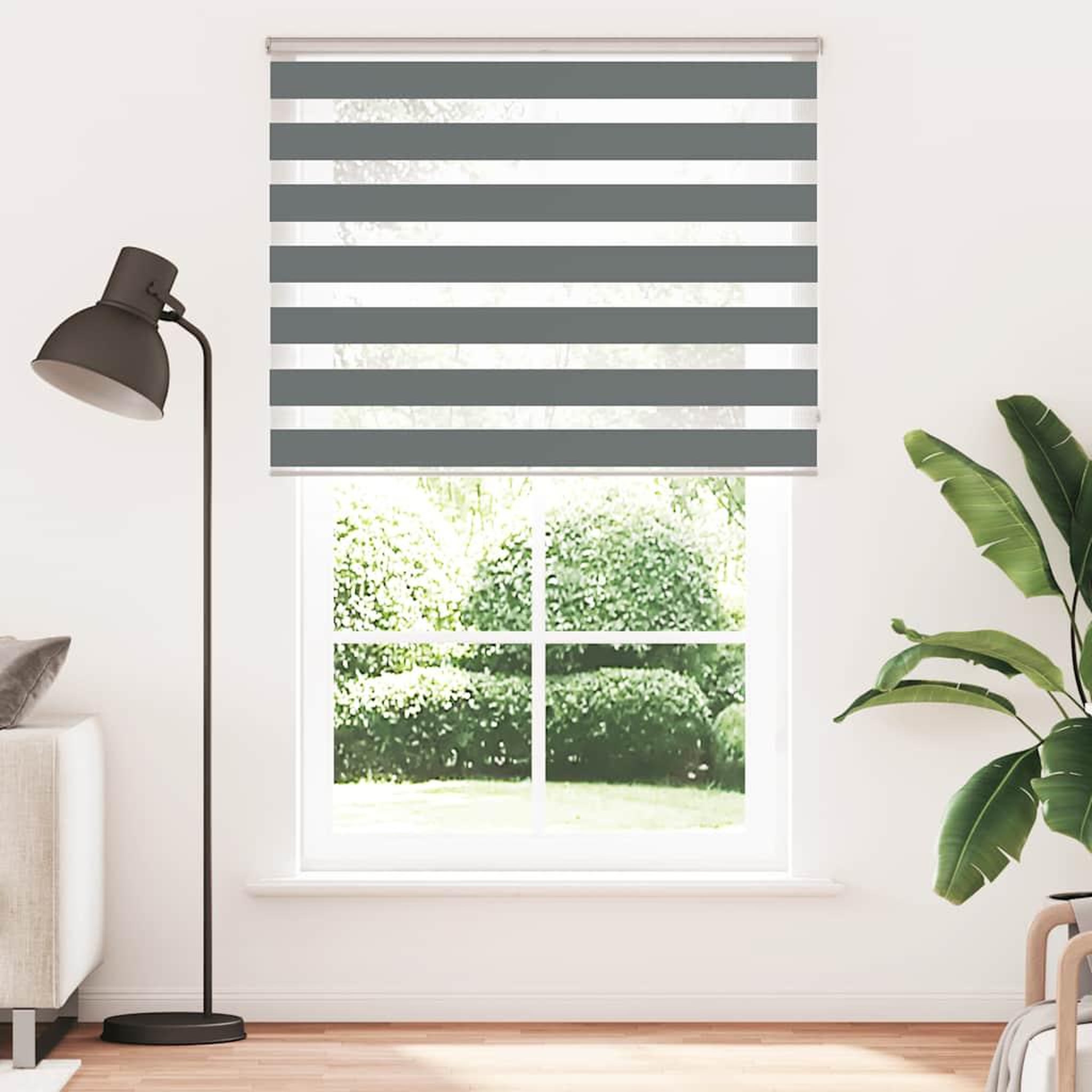 Voir la diapositive 2 : VIDAXL Store zebre gris fonce largeur du tissu 135,9 cm polyester