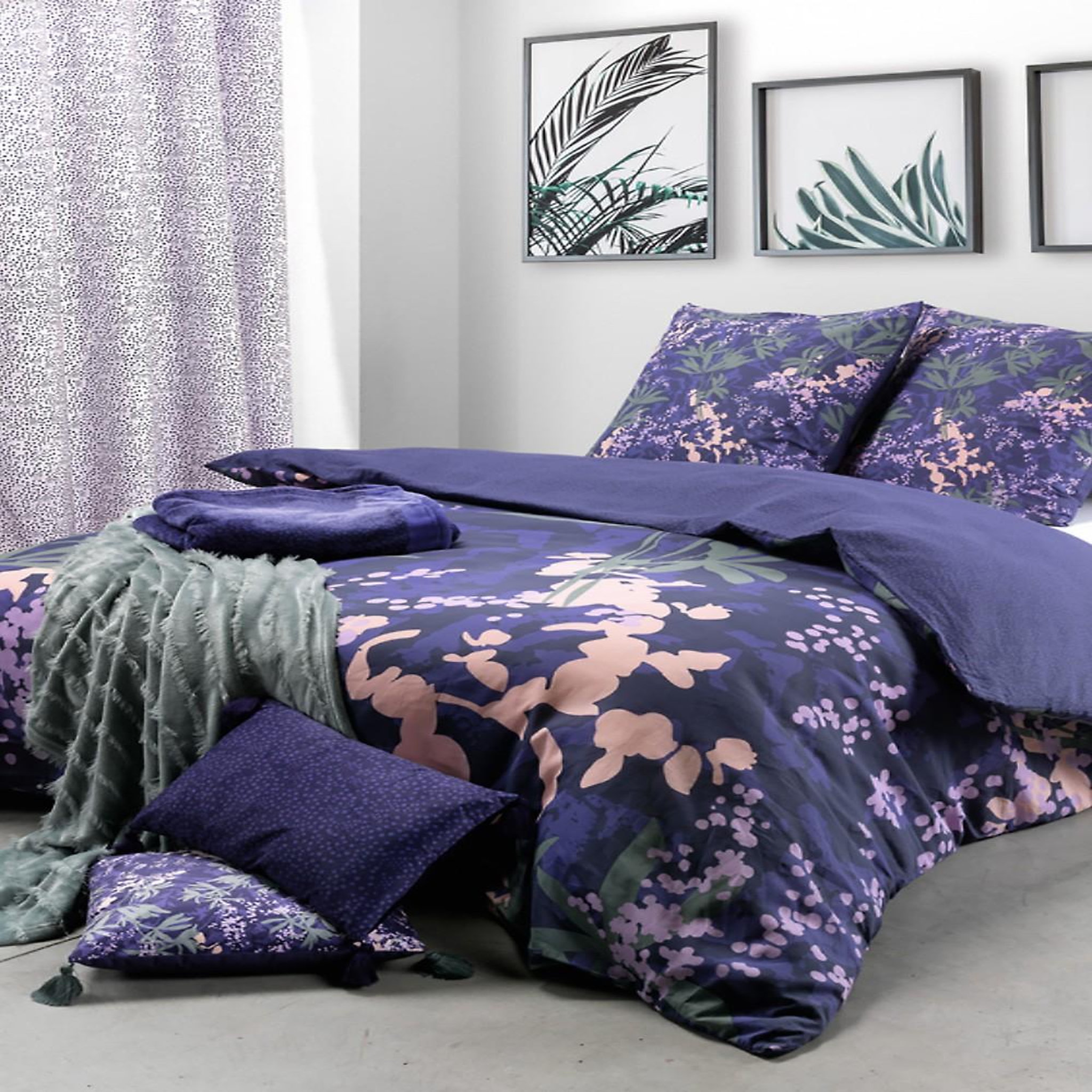 Voir la diapositive 2 : Les Ateliers du Linge Parure housse de couette 100% coton 47fils paola