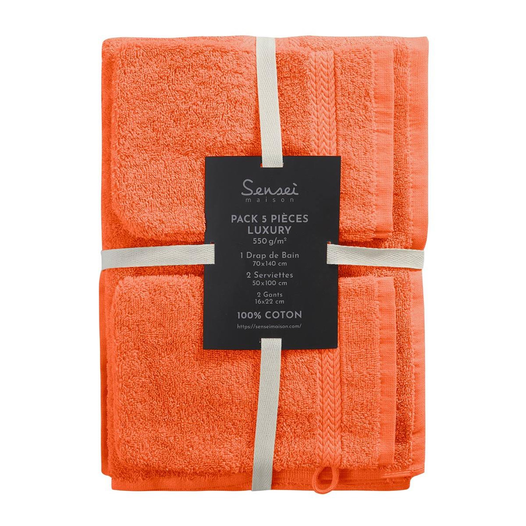 Voir la diapositive 4 : Sensei Maison Ensemble de bain 5 pièces (1 drap de bain + 2 serviettes de toilette + 2 gants) LUXURY
