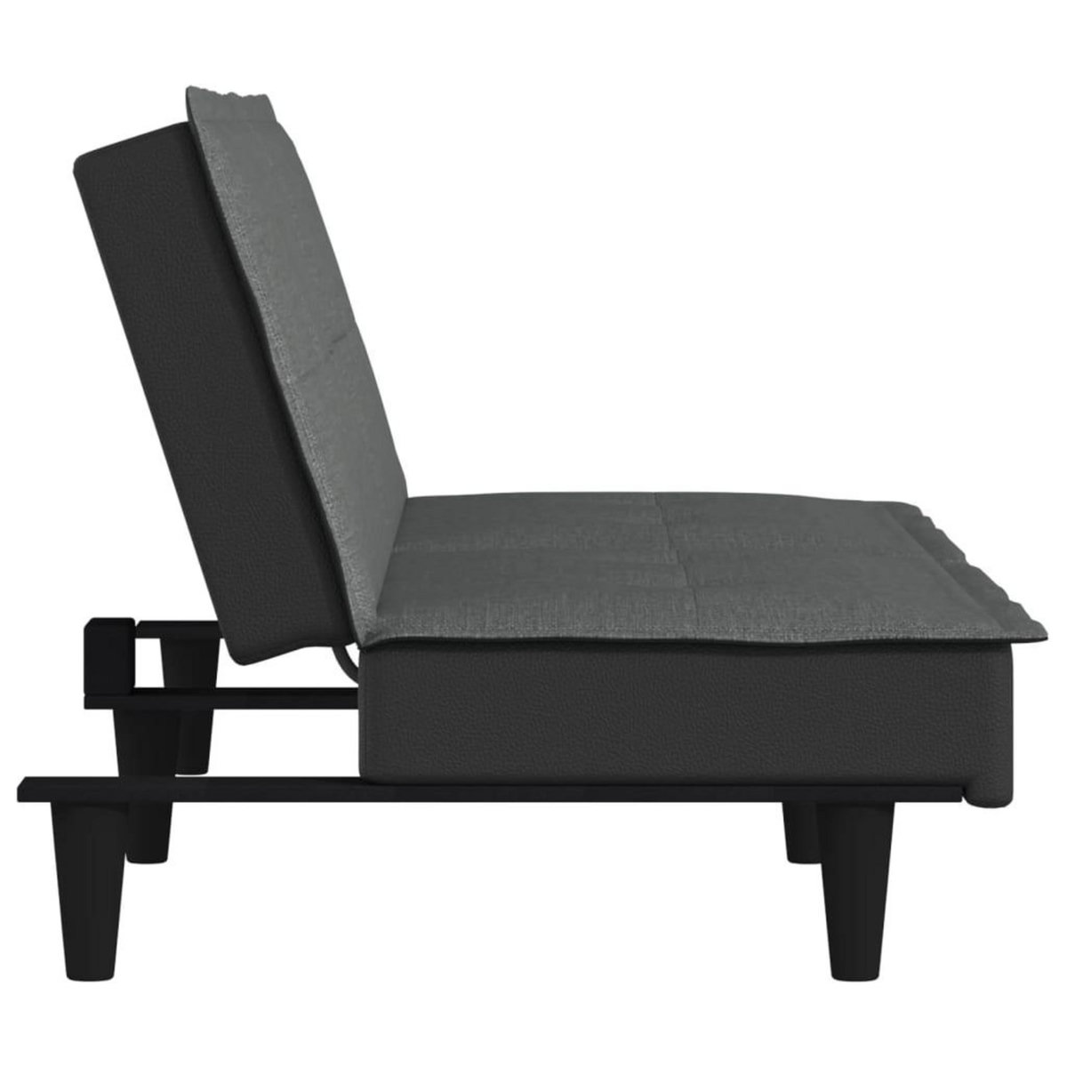 VIDAXL Canape-lit gris fonce tissu