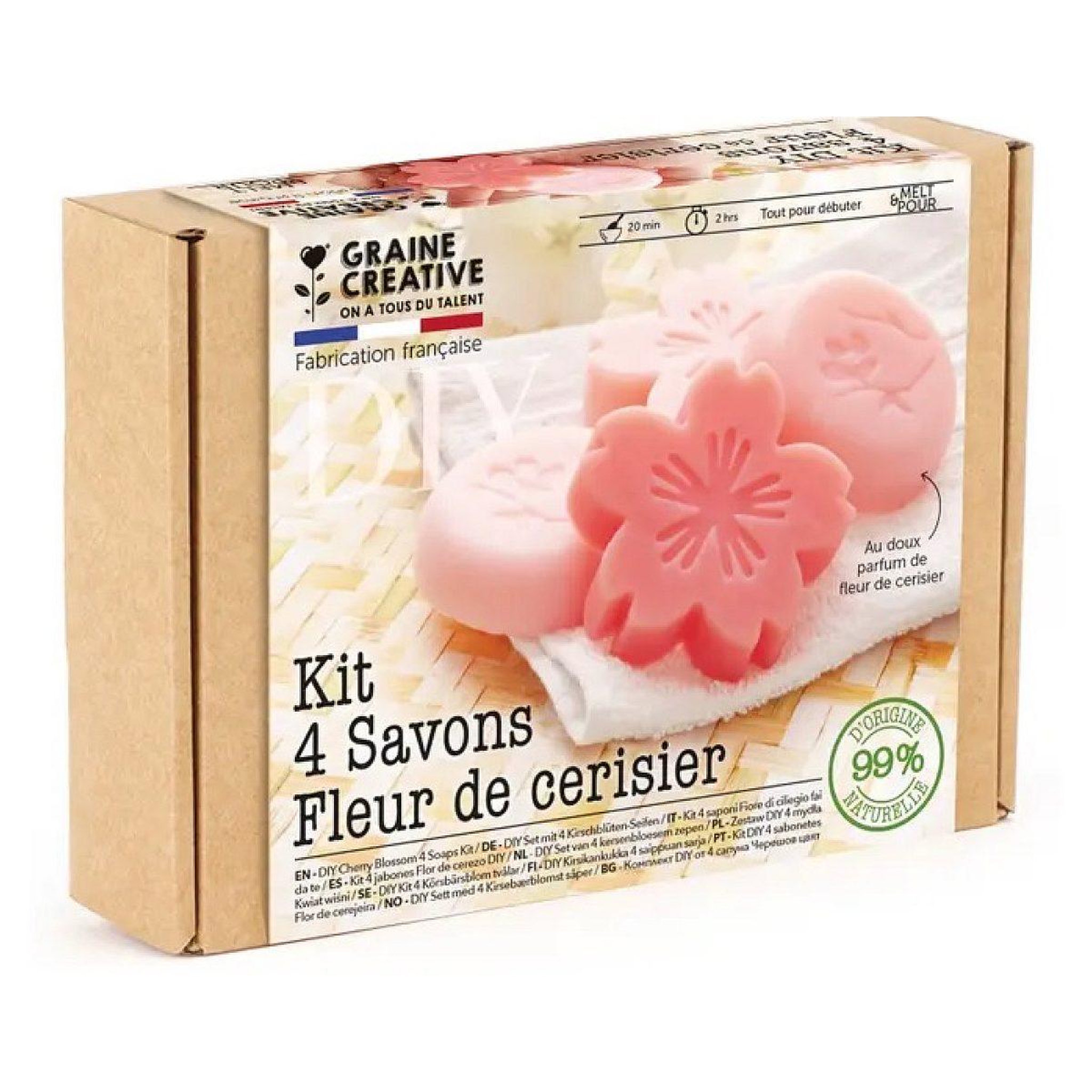 GRAINE CRÉATIVE kit diy savon fleurs de cerisier