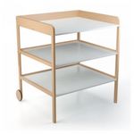 GEUTHER Table à Langer Clara XL en Bois Blanc avec Rangement et Roulettes