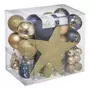 FEERIC LIGHT & CHRISTMAS Kit de décoration pour sapin de Noël - 44 Pièces - Bleu et Or