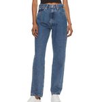 CALVIN KLEIN JEANS Jean Straight Fit  Femme Calvin Klein Authentic   W26. Coloris disponibles : Bleu