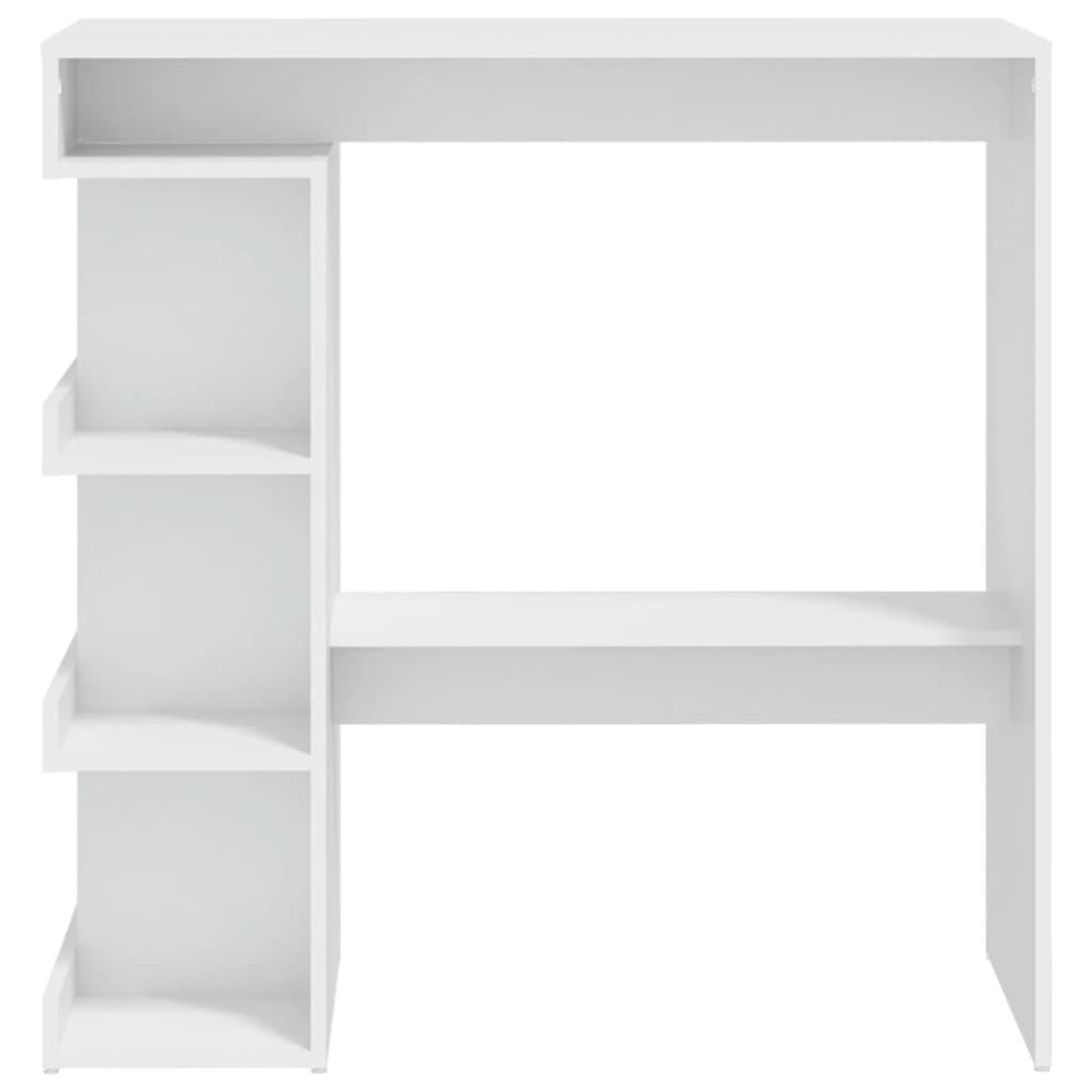 Voir la diapositive 5 : VIDAXL Table de bar avec etagere de rangement Blanc Bois d'ingenierie