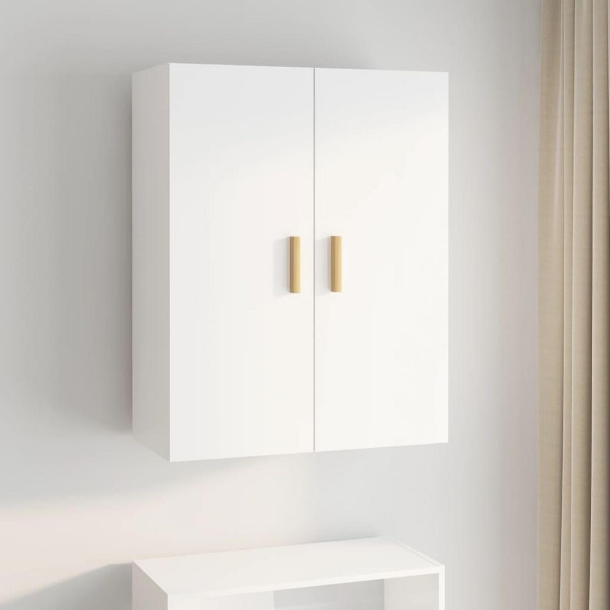 VIDAXL Armoire murale suspendue Blanc brillant 69,5x34x90 cm