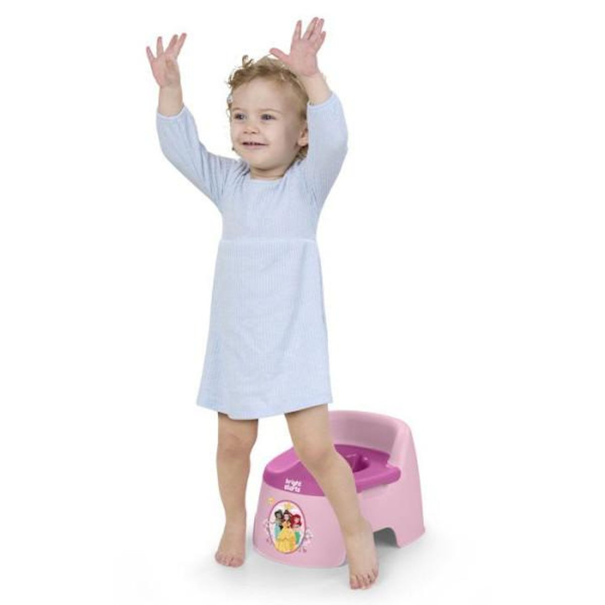 Bright Starts DISNEY BABY- PRINCESSES- Pot d'apprentissage ergonomique, protection éclaboussures, cuvette amovible