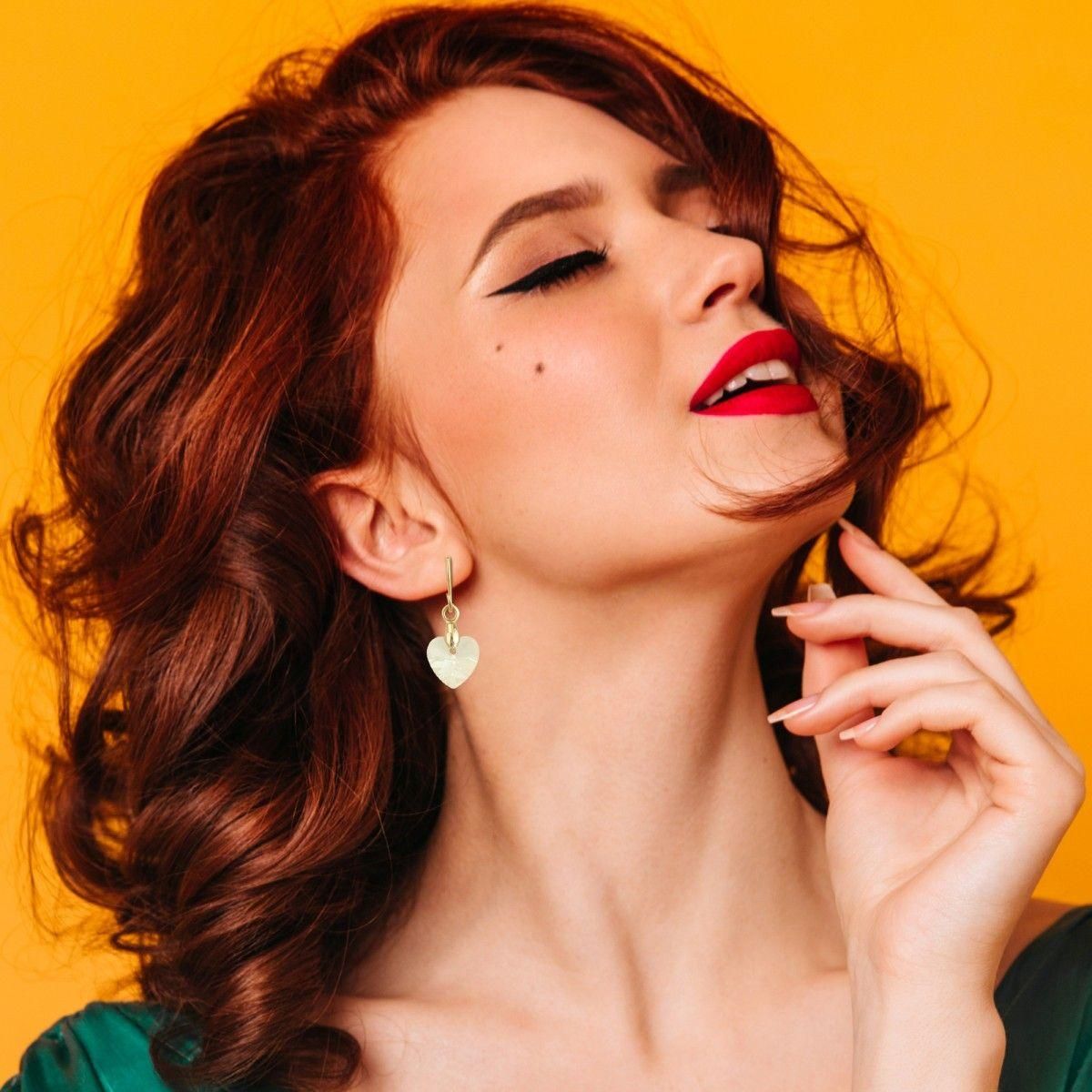 SC BOHEME Boucles d'oreilles coeur SC Bohème ornées de Cristaux scintillants