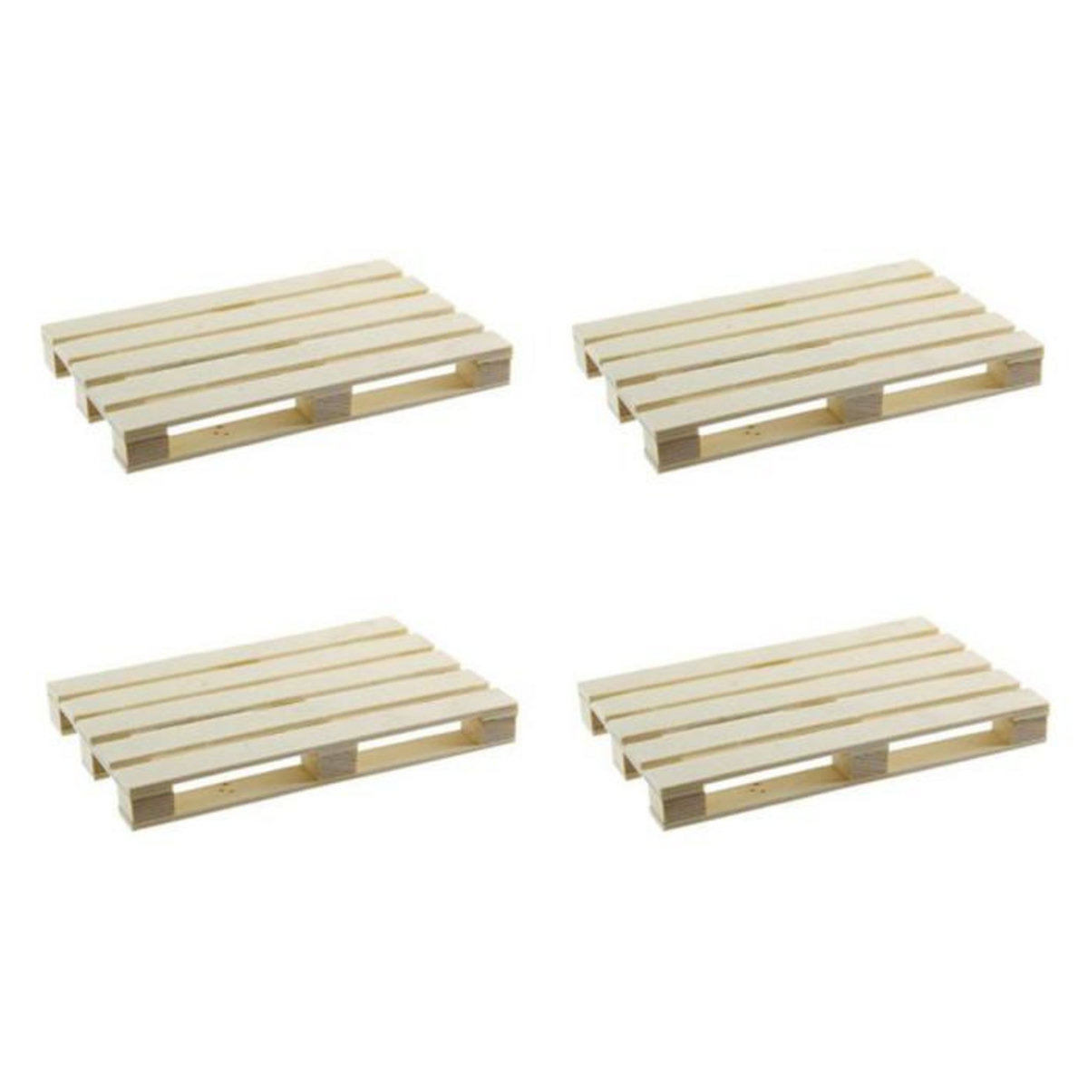 Paris Prix Lot de 4 Dessous de Verre  Palette  12cm Naturel