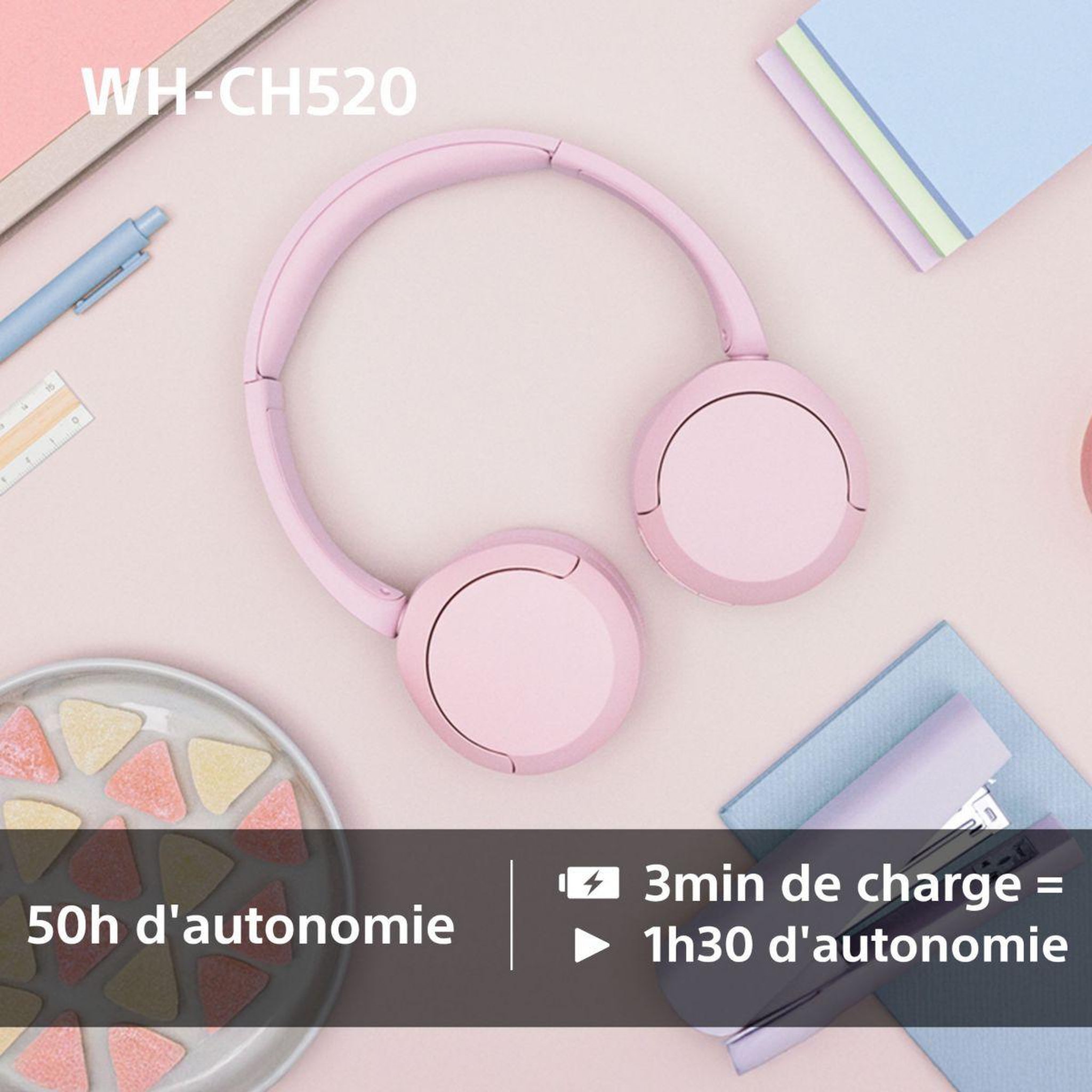 Voir la diapositive 5 : SONY Casque wh-ch520 rose