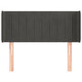 Voir la diapositive 3 : VIDAXL Tete de lit avec oreilles Gris fonce 93x16x78/88 cm Velours