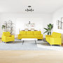 Voir la diapositive 3 : VIDAXL Ensemble de canapes 3 pcs jaune clair tissu