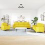 Voir la diapositive 3 : VIDAXL Ensemble de canapes 3 pcs jaune clair tissu