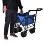 Voir la diapositive 4 : OUTSUNNY Chariot pliant avec toit, poignée, panier - chariot de plage - chariot de transport pliable tout-terrain métal noir oxford bleu