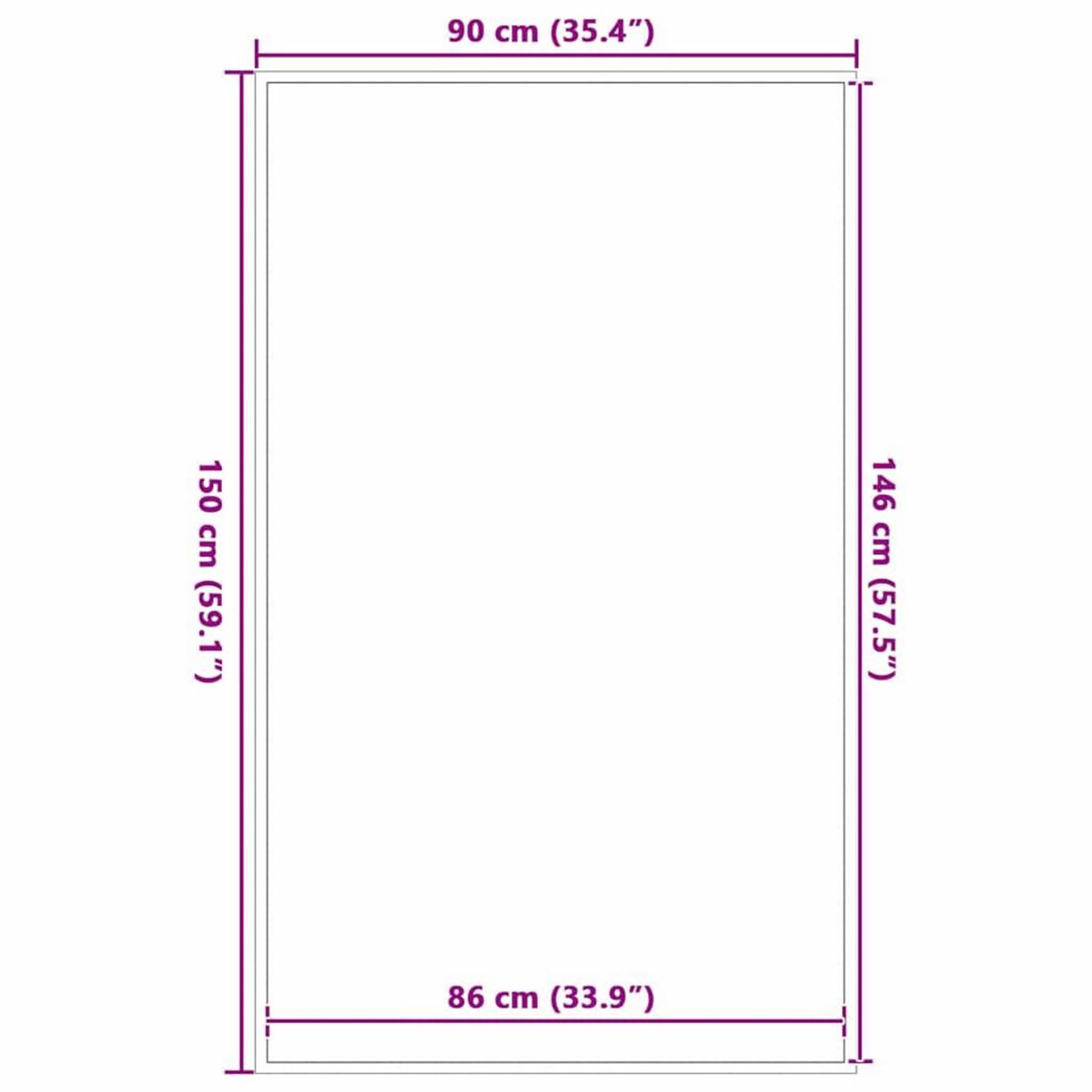 VIDAXL Paillasson Gris 90x150 cm