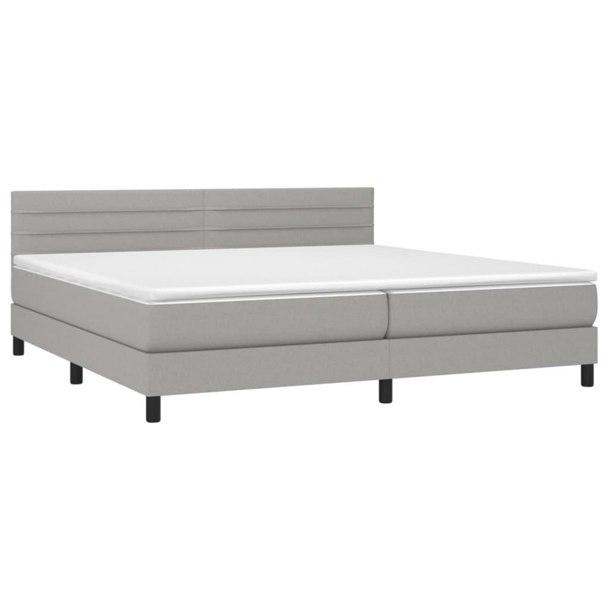 VIDAXL Sommier a lattes de lit avec matelas Gris clair 200x200cm Tissu