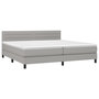 Voir la diapositive 3 : VIDAXL Sommier a lattes de lit avec matelas Gris clair 200x200cm Tissu