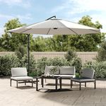 VIDAXL Parasol de jardin en porte-a-faux 3,5 m blanc sable