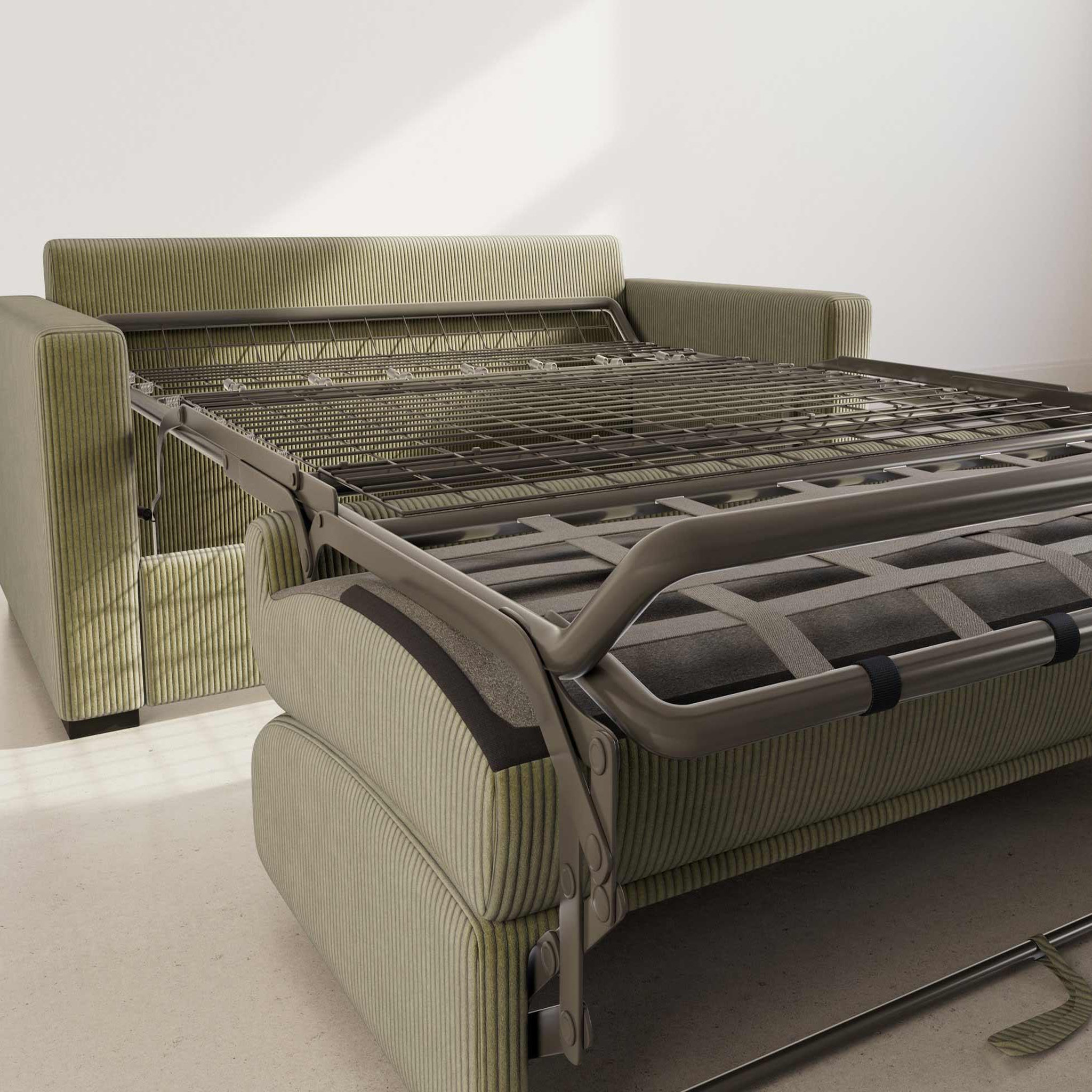 Voir la diapositive 5 : BEST MOBILIER Tristan - canapé lit 3 places convertible express couchage quotidien 140 cm matelas 18 cm en velours côtelé
