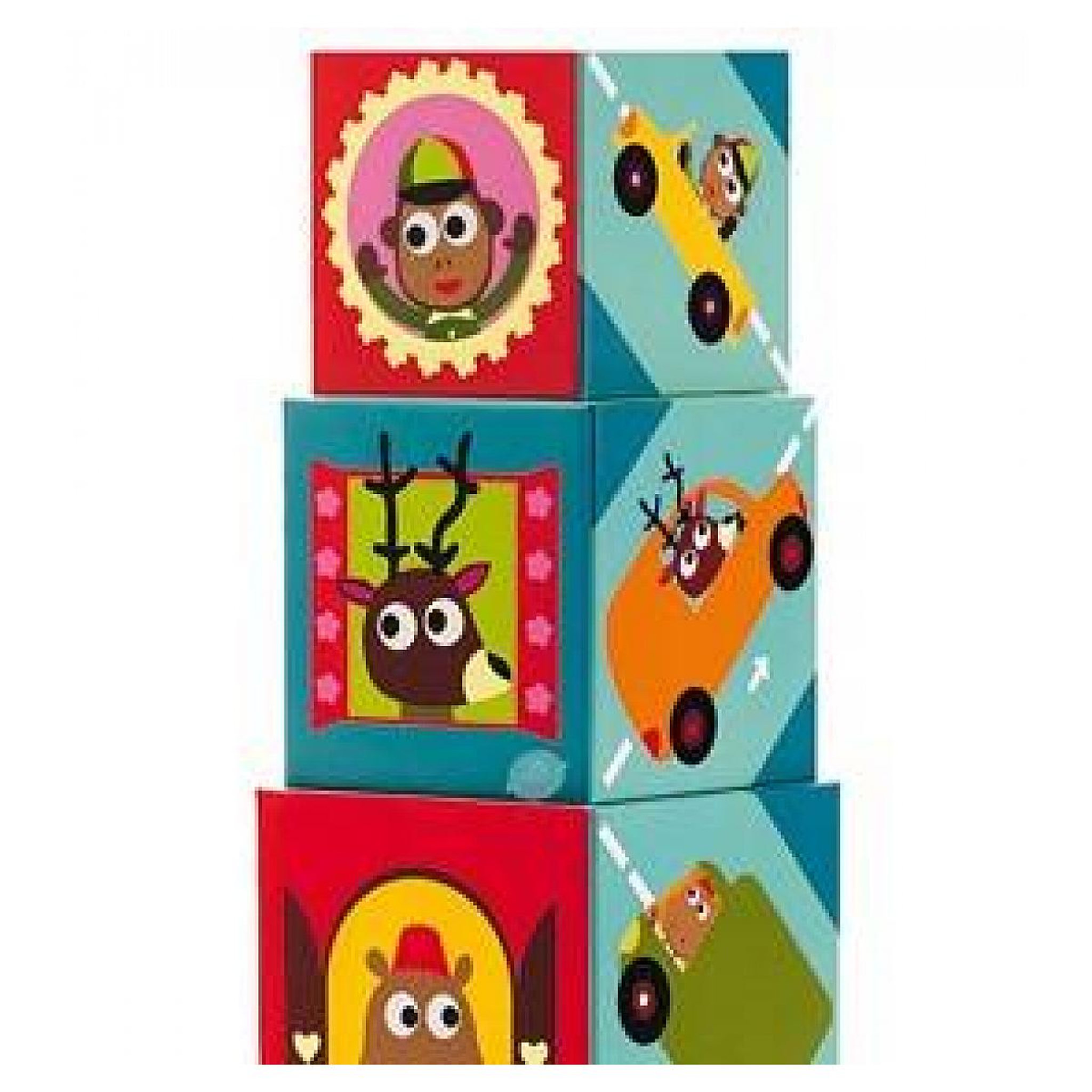 Voir la diapositive 2 : Djeco 10 Cubes premiere ages  Vehicules
