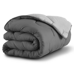 ID MARKET Couette 140x200 CM ABBY bicolore gris clair et gris 300 gr