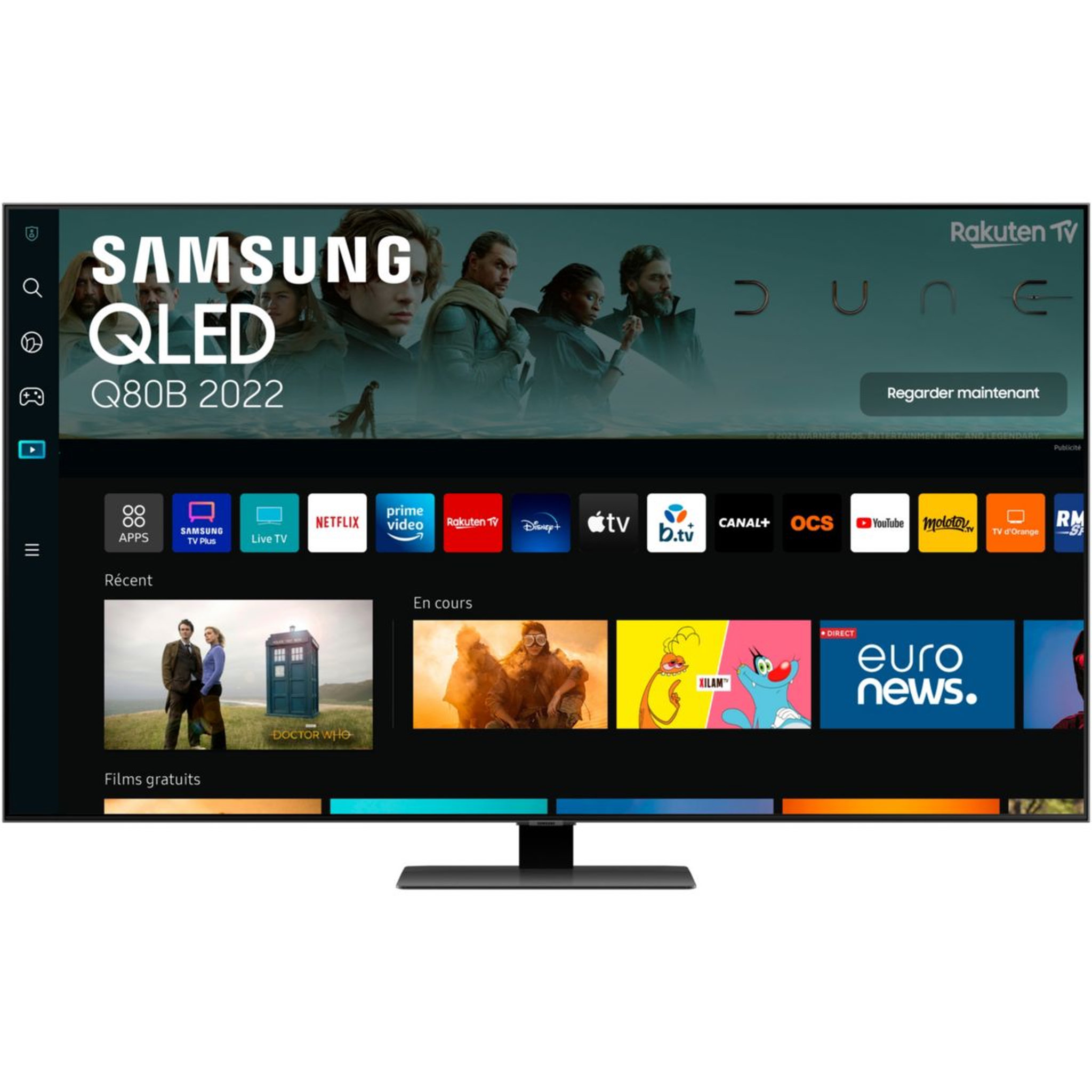 Voir la diapositive 1 : Samsung TV QLED QE50Q80B 2022