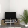  Homemania Meuble TV Fold 141,2x29,7x38,8 cm Blanc et noyer