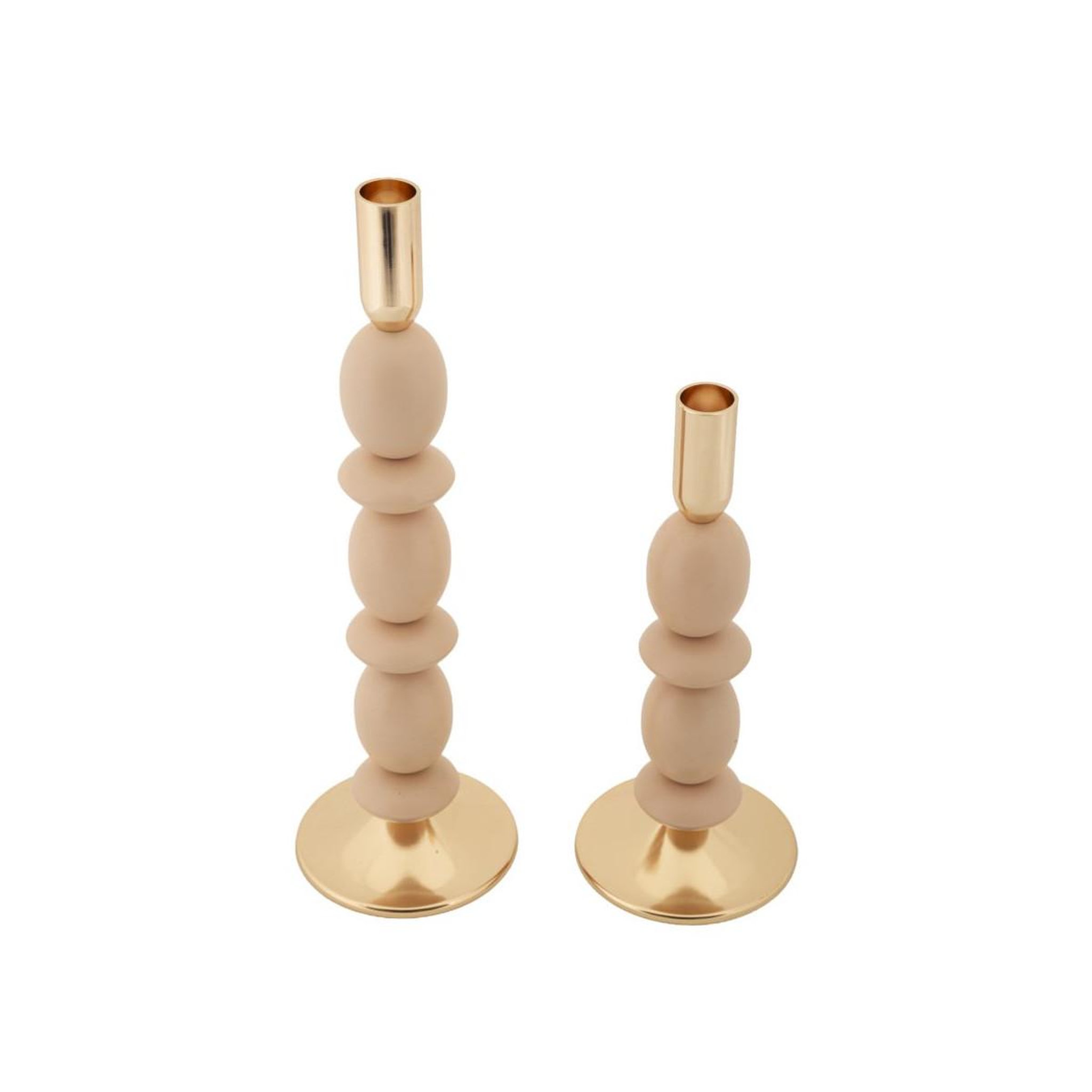 Voir la diapositive 2 : Paris Prix Lot de 2 chandeliers  shuttle  33cm rose & or