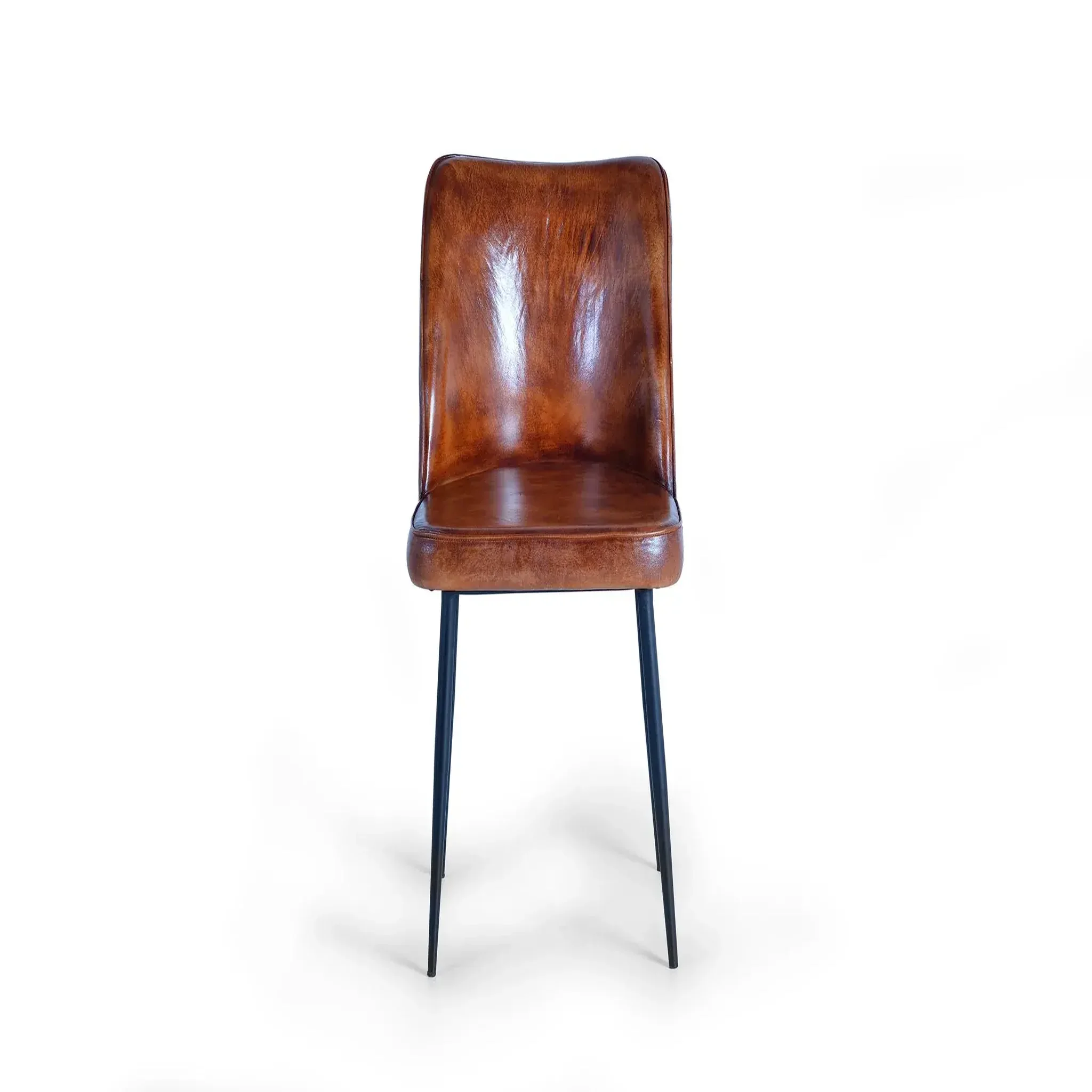 Voir la diapositive 2 : GINER Y COLOMER SL Chaise en cuir 46 cm style industriel vintage