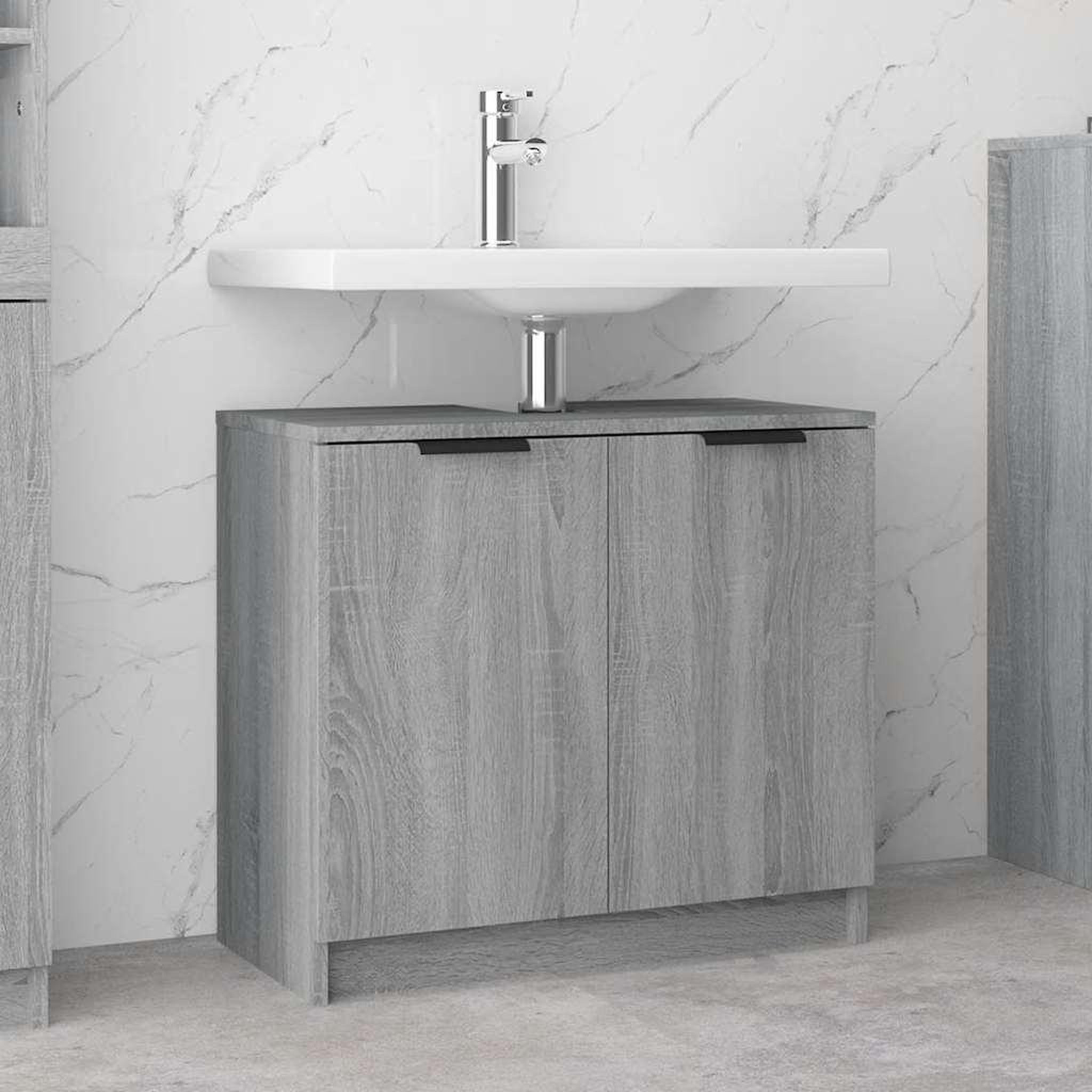 VIDAXL Armoire de bain Sonoma gris 64,5x33,5x59 cm Bois d'ingenierie