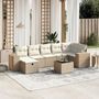 Voir la diapositive 1 : VIDAXL Salon de jardin avec coussins 8 pcs beige resine tressee