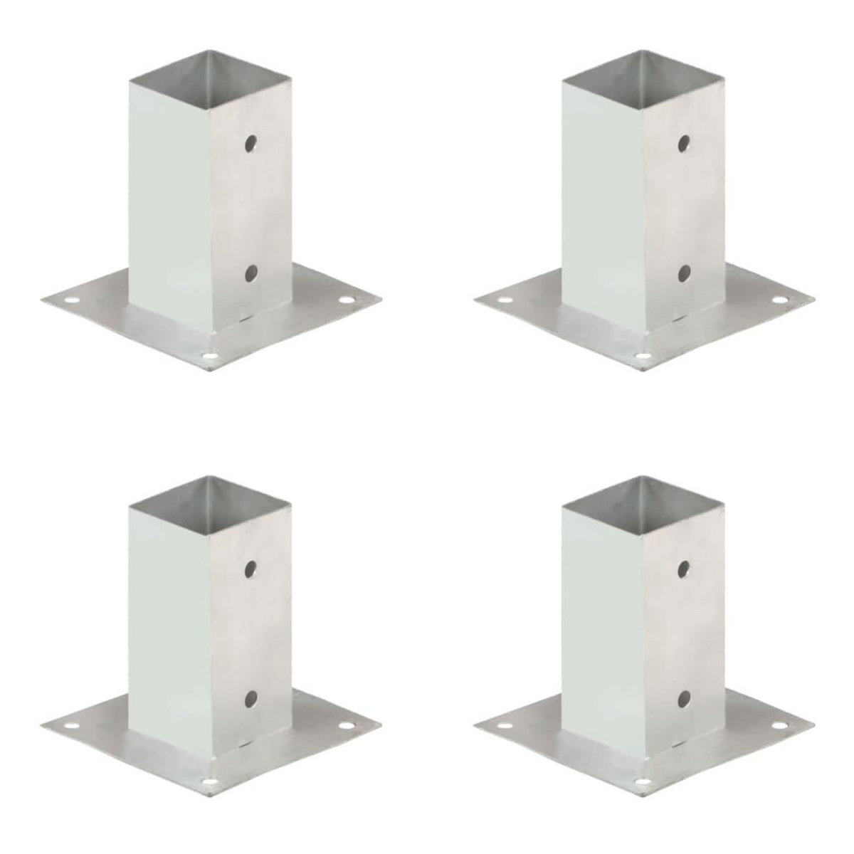 VIDAXL Ancres de poteau 4 pcs Metal galvanise 71 mm