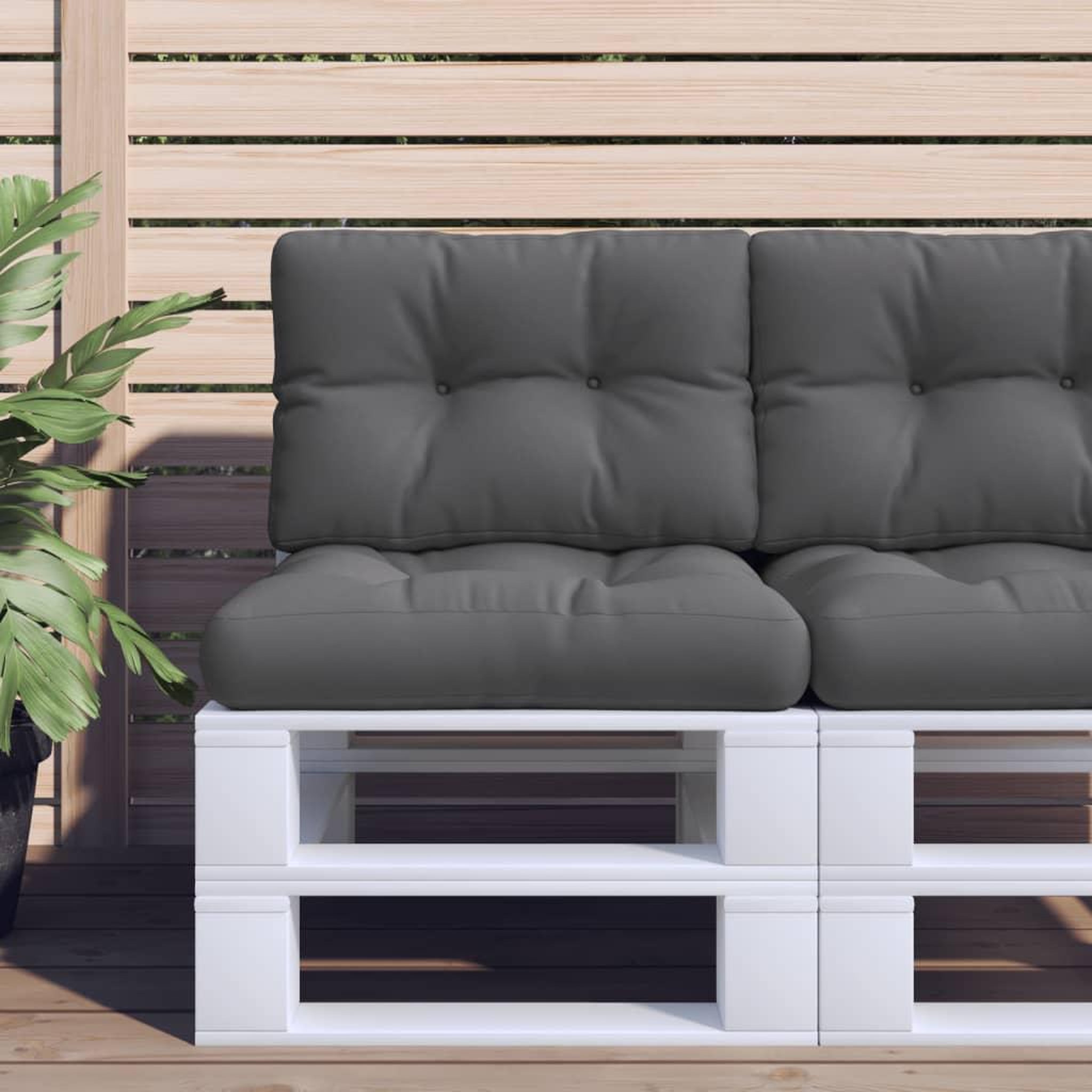 VIDAXL Coussin de palette anthracite 50x40x12 cm tissu
