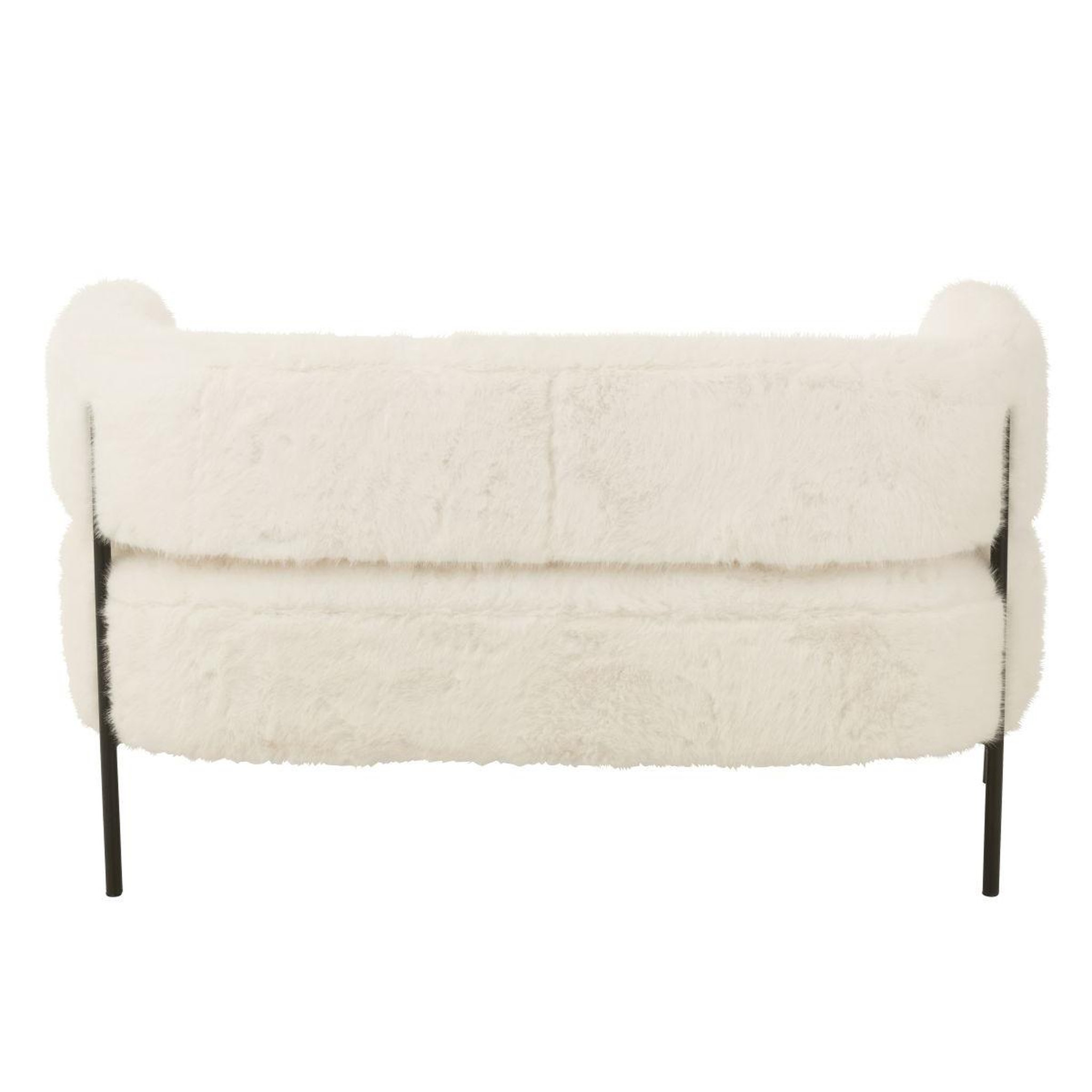 Voir la diapositive 4 : J-LINE Canapé 2 places imitation fourrure  bun  133cm blanc
