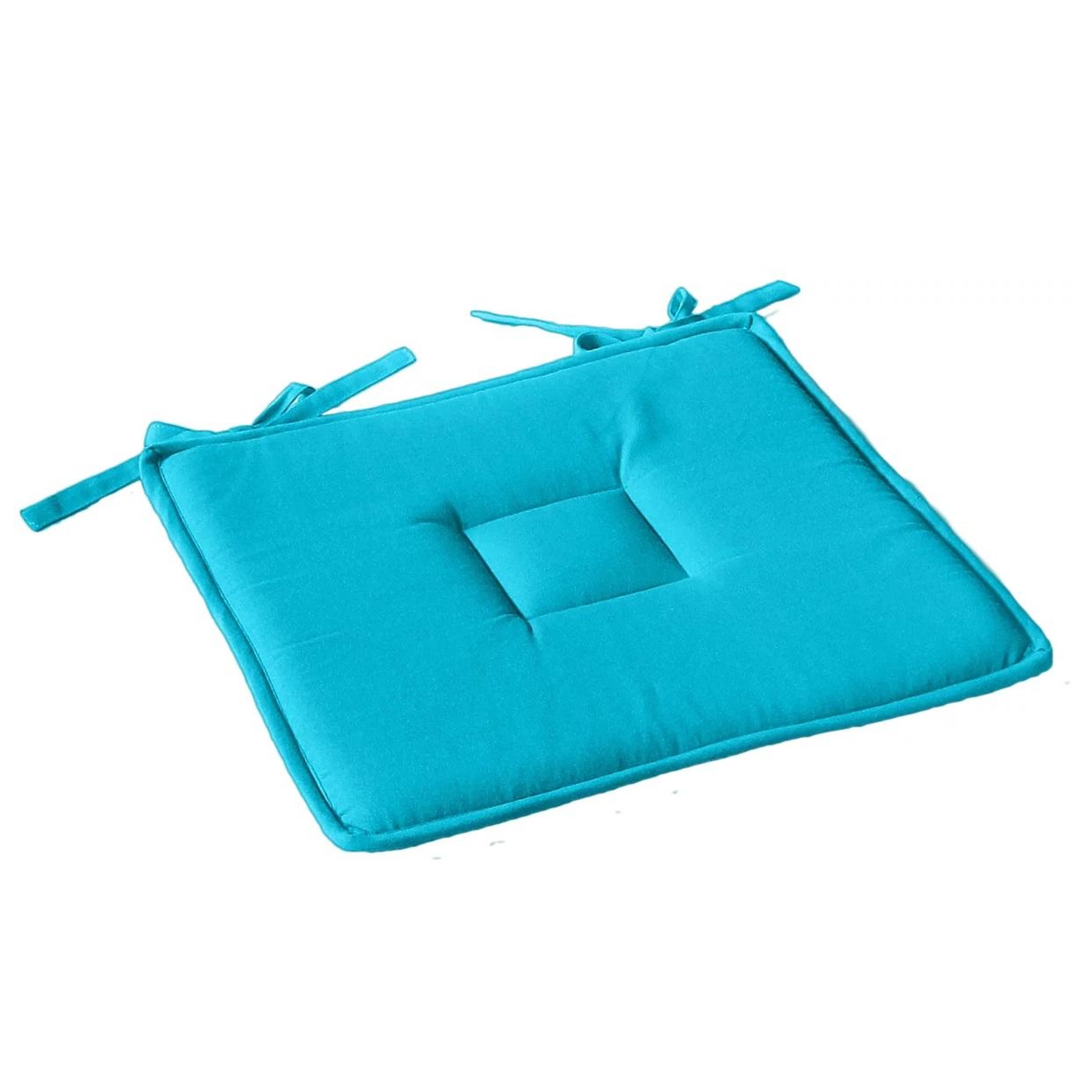 Eden Galette de chaise plate panama. Coloris disponibles : Rouge, Noir, Bleu, Jaune
