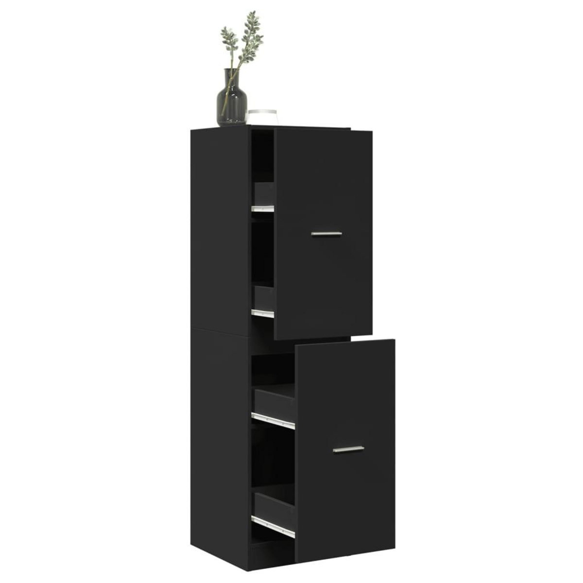 VIDAXL Armoire d'apothicaire noir 40x41x144,5 cm bois d'ingenierie