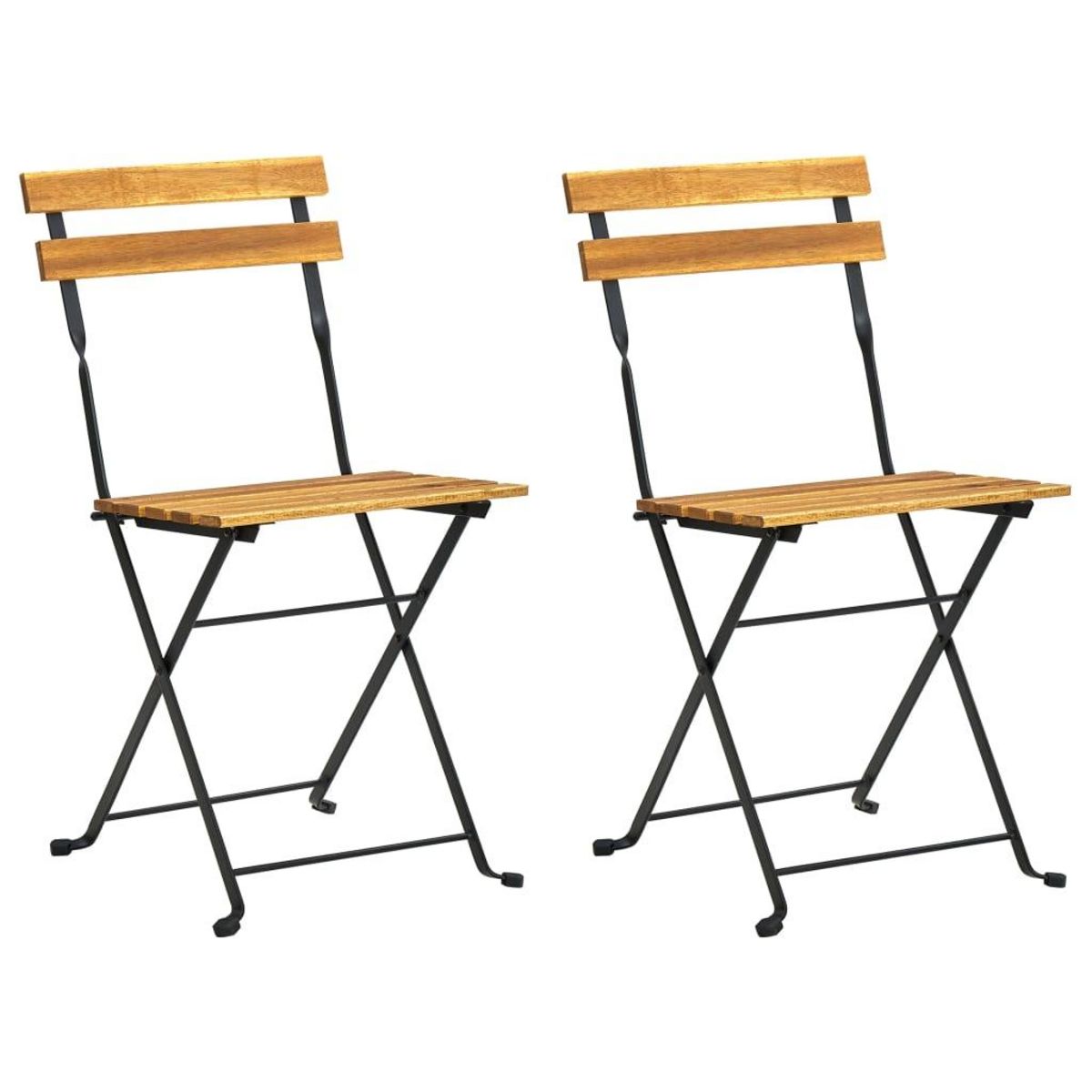 VIDAXL Chaises pliables de jardin lot de 2 Acier et Bois acacia solide