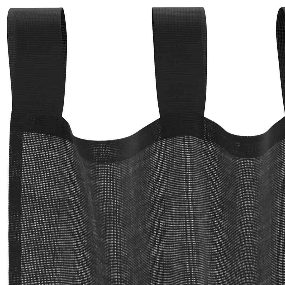 VIDAXL Rideaux en voile avec passe-tringle 2 pcs noir