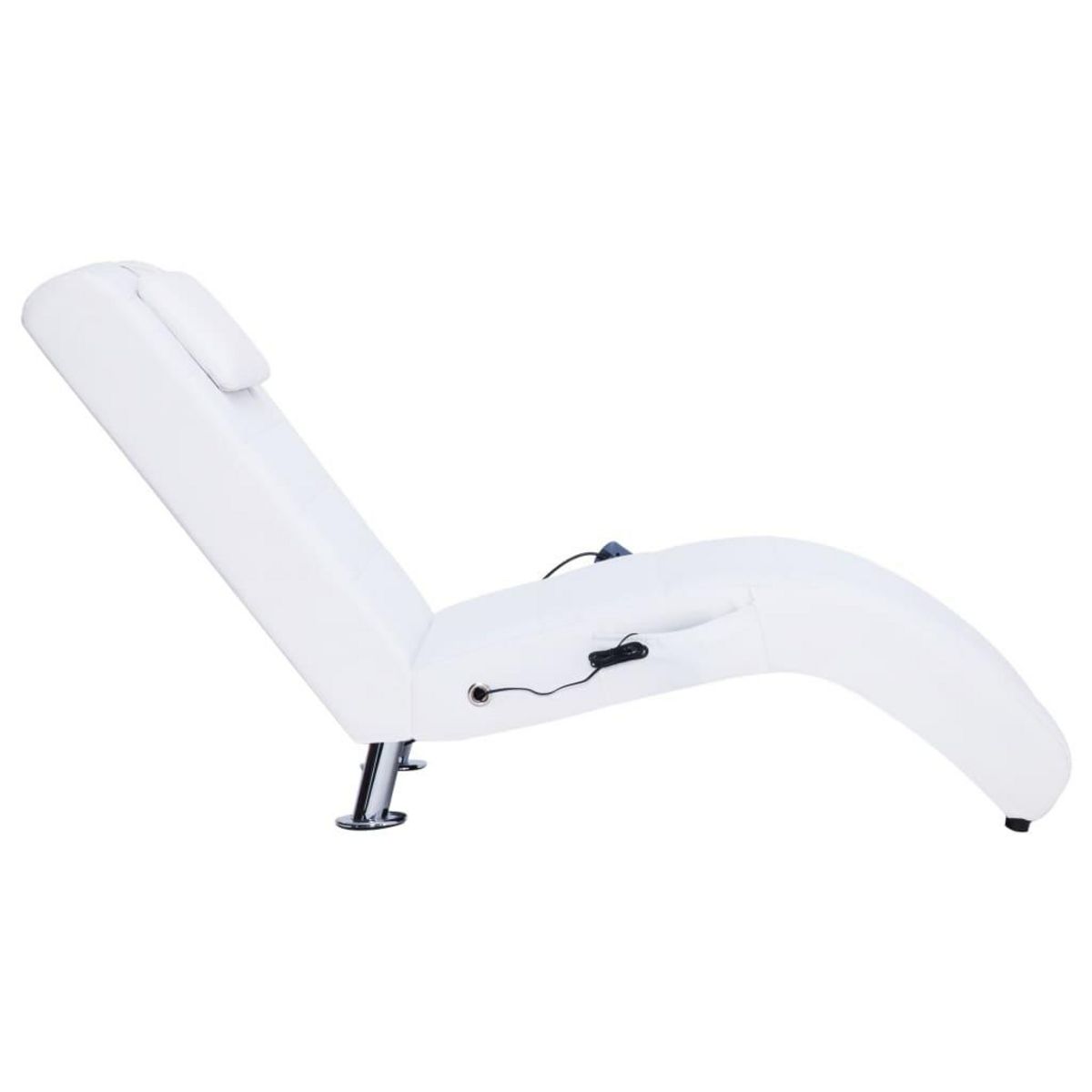 VIDAXL Chaise longue de massage avec oreiller Blanc Similicuir