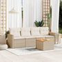Voir la diapositive 1 : VIDAXL Salon de jardin avec coussins 5 pcs beige resine tressee