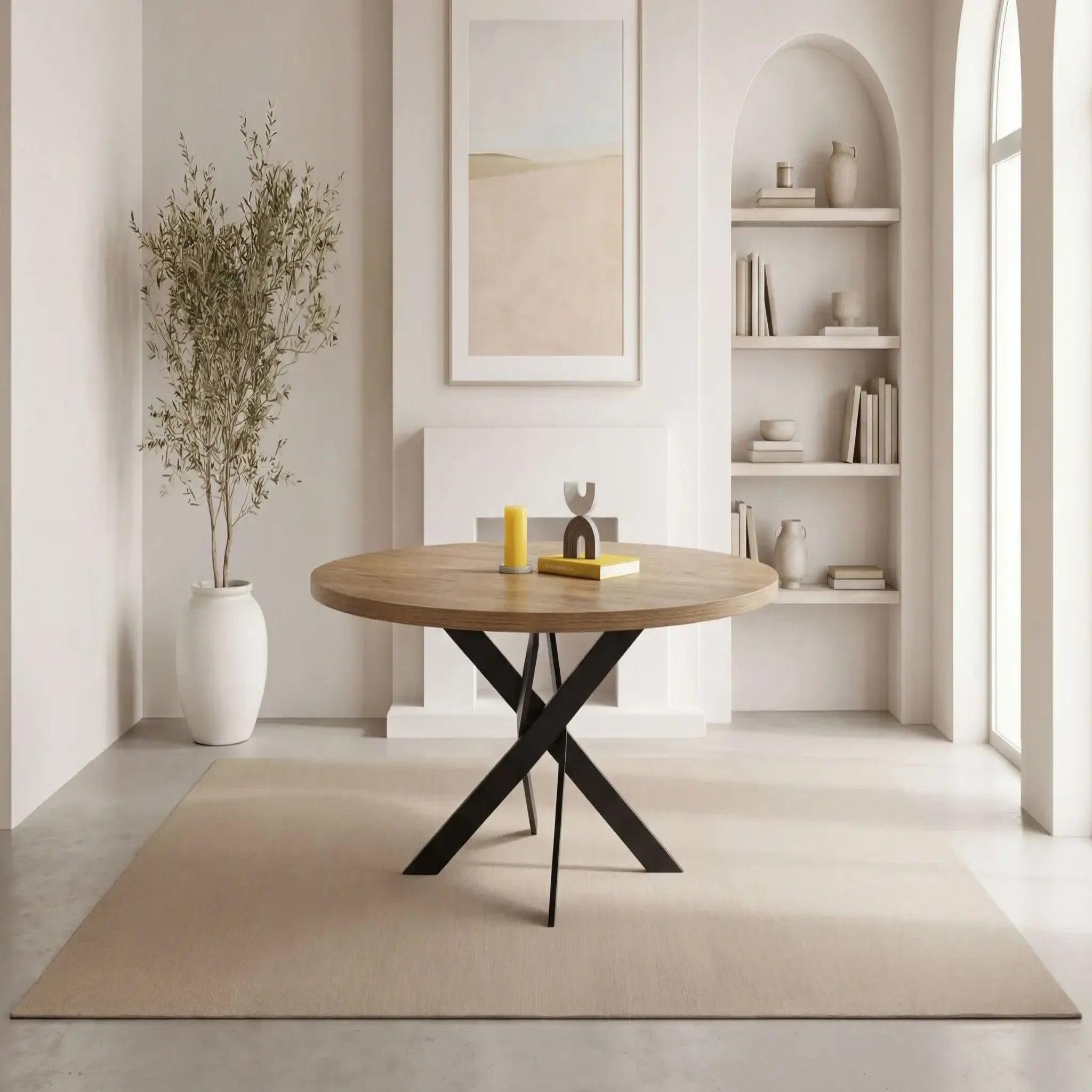 Voir la diapositive 2 : CASANOVA PARIS Minoa - table à manger ronde 120cmpieds en métal