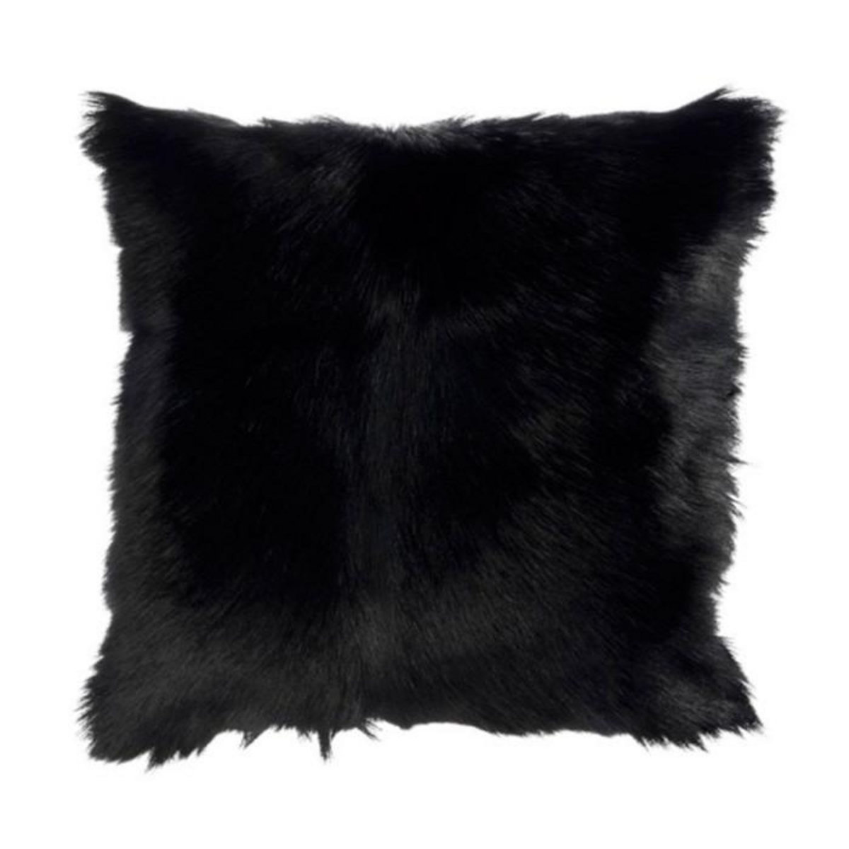 Paris Prix Coussin Déco  Peau de Chèvre  40x40cm Noir
