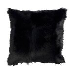 Paris Prix Coussin Déco  Peau de Chèvre  40x40cm Noir