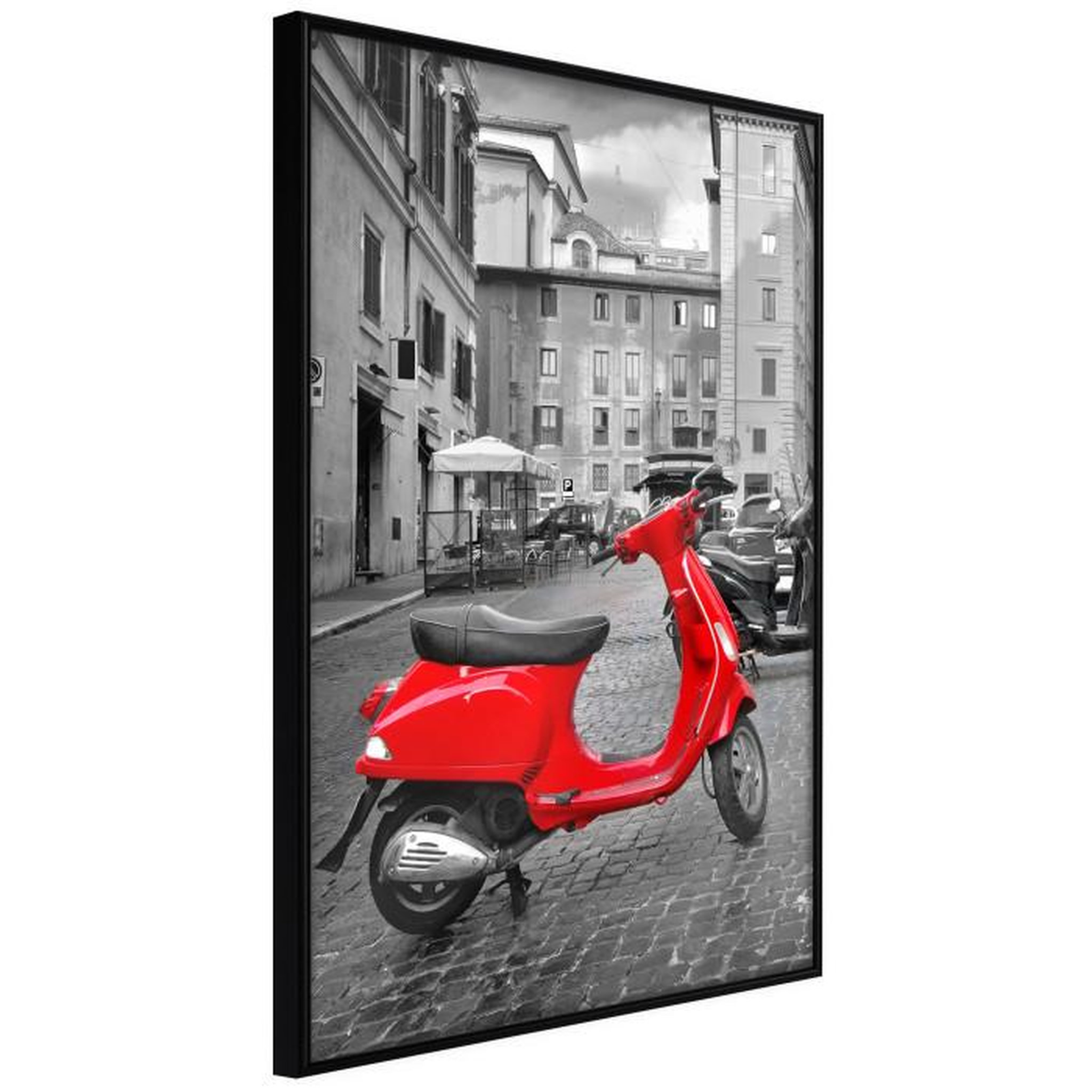 Paris Prix Affiche Murale Encadrée  The Most Beautiful Scooter. Coloris disponibles : Jaune, Noir
